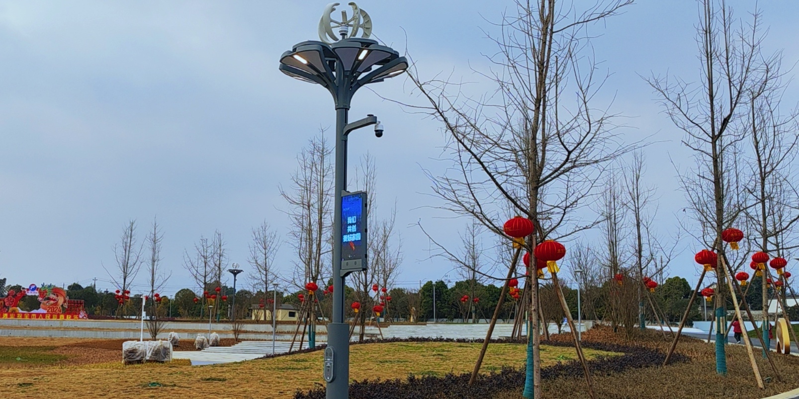 快來圍觀，種在綿竹市城北濕地公園的“智慧樹”亮燈啦